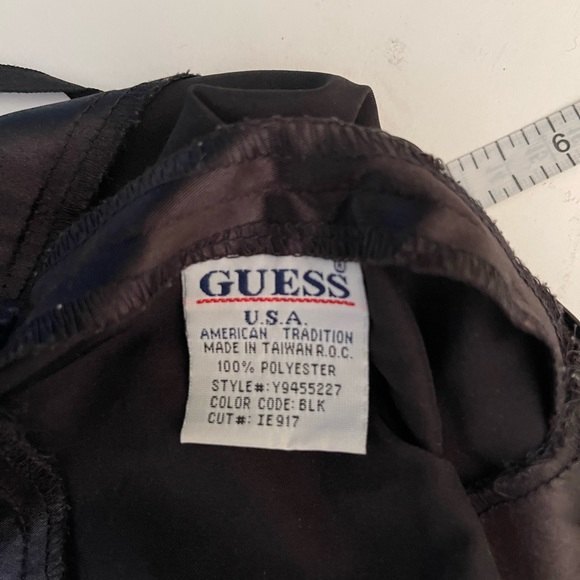 Guess Vintage Y2K Black Satin Cropped Halter Top - Picture 9 of 9